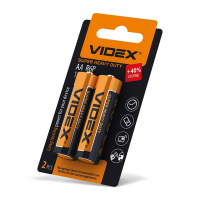 Батарейки сольові Videx R06P/AA  SMALL BLIST блістер 2шт. R6P/AA 2pcs SB