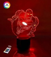 3D светильник "Железный человек 2" с пультом+адаптер+батарейки (3ААА) 05-011