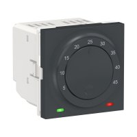 Термостат теплого пола, 10А, выносной термодатчик, Schneider Unica New NU350354 антрацит