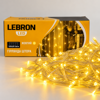 LED гирлянда Lebron штора 3x2м 320LED 220В желтая 15-18-79