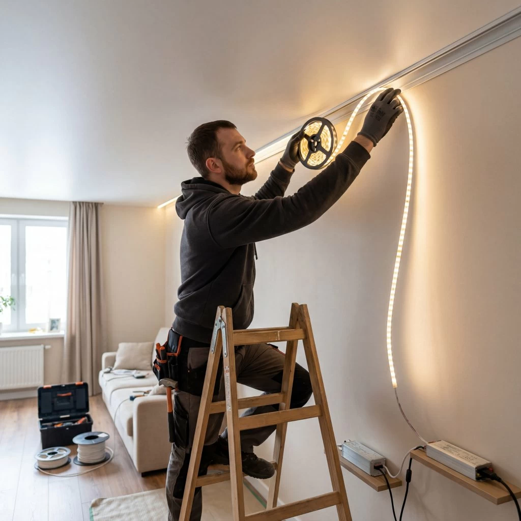 Чому LED-стрічка в натяжній стелі потребує точного підходу Firefly_установка светодиодной ленты в натяжном потолке 218036(1).jpg