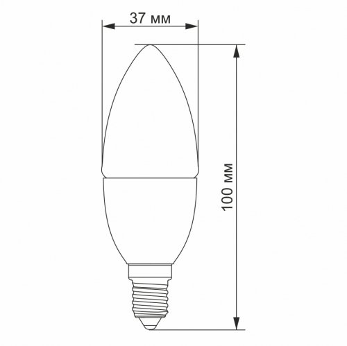 LED лампа свеча Titanum C37 6W E14 3000K TLС3706143