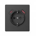 Розетка Videx Nota USB-A + USB-C 20W одинарная с заземлением черная VF-NT-SK1GUC-BL