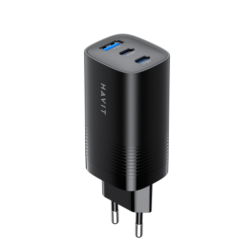 Мережевий зарядний пристрій  HAVIT GaN 67W USB-A+2xUSB-C Black HV-UC20-BK