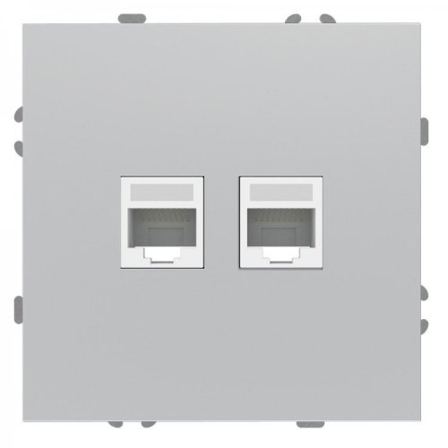 Розетка Ardero ER152PC-S Soft двойная компьютерная серебро 8668