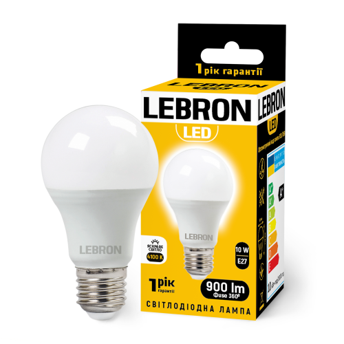 LED лампа Lebron L-A60 10W Е27 4100K с акустическим датчиком 11-11-82