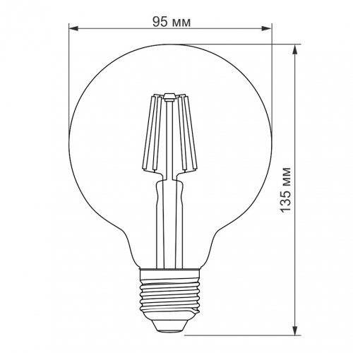 LED лампа Titanum Filament G95 6W E27 2200K бронза TLFG9506272A