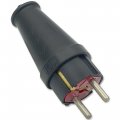 Вилка прямая каучуковая Horoz Teb Elektrik с заземлением черная 800-400-002