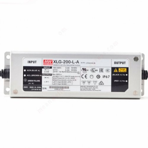 Блок питания Mean Well 200W 142-285V 0.35~1.05A IP67 XLG-200-L-A