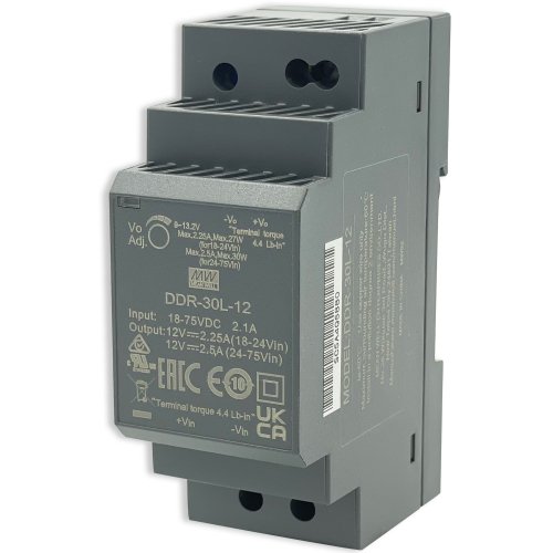 Изолированный DC/DC-преобразователь Mean Well на DIN-рейку 30W 2.5A 12V DDR-30L-12
