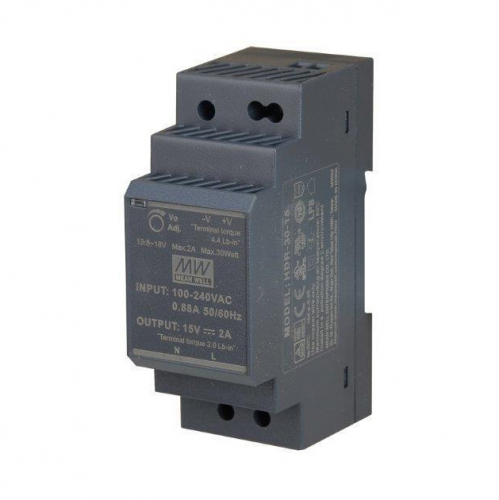 Блок питания Mean Well на DIN-рейку 30W 2A 15V IP20 HDR-30-15