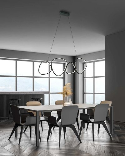 LED світильник підвісний Goldlux Petra 48W 4000K чорний 334046