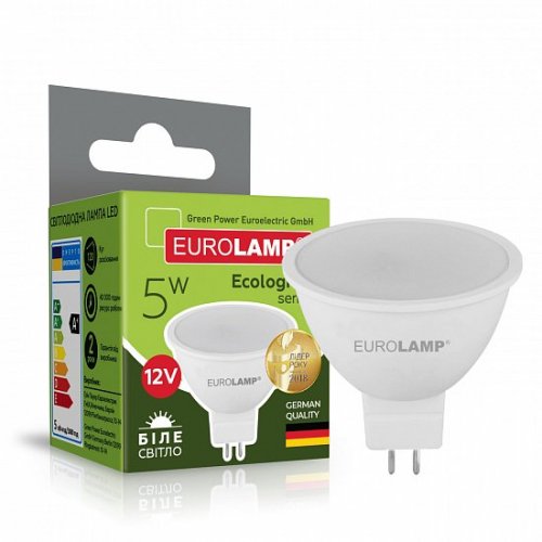 Світлодіодна лампа Eurolamp ECO серія "P" MR16 5W GU5.3 4000K 12V LED-SMD-05534(12)(P)