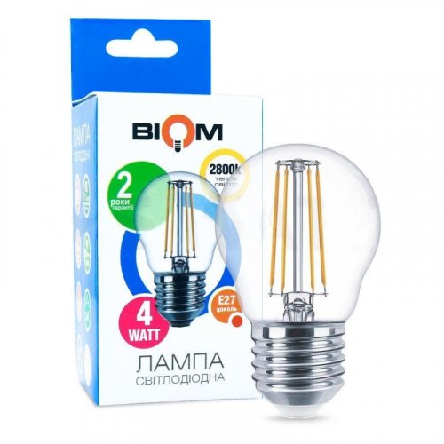 Світлодіодна лампа Biom G45 4W E27 3000K FL-301