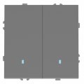 Выключатель Ardero EV112L-G Soft двухклавишный с подсветкой серый 8711 Выключатель Ardero EV112L-G Soft двухклавишный с подсветкой серый 8711