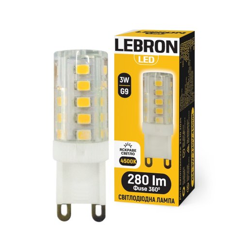 Світлодіодна LED лампа Lebron L-G9 3W G9 4500K 11-16-34