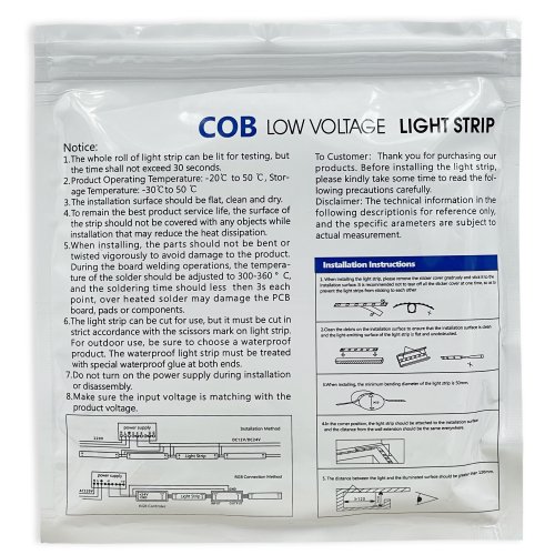 LED лента LT COB 384шт/м 10W/м 12V IP65 4000К 91012