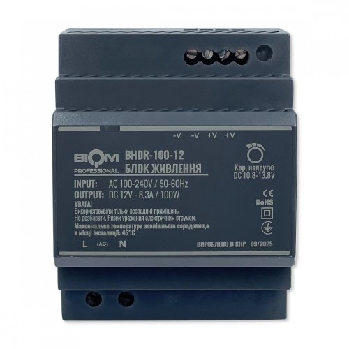 Блок питания Biom на DIN-рейку 100W 8.3A 12V BHDR-100-12