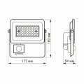 Світлодіодний LED прожектор Videx F2e 30W 5000К з датчиком руху і освітленості VL-F2e305W-S