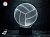 3D светильник "Волейбольный мяч" с пультом+адаптер+батарейки (3ААА) 10-009