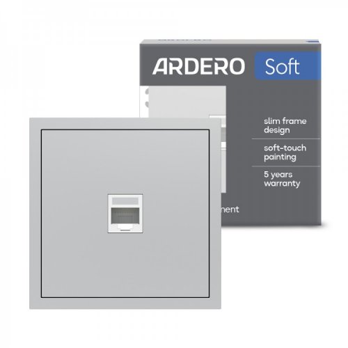 Розетка Ardero ER151PC-S Soft одинарна комп'ютерна срібло 8667