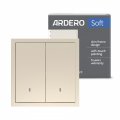 Вимикач Ardero EV112L-C Soft двоклавішний з підсвічуванням шампань 8731