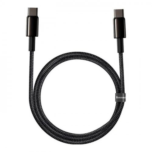 Кабель соединительный зарядный Baseus Tungsten Gold Type-C to Type-C 100W 1м черный bas-100