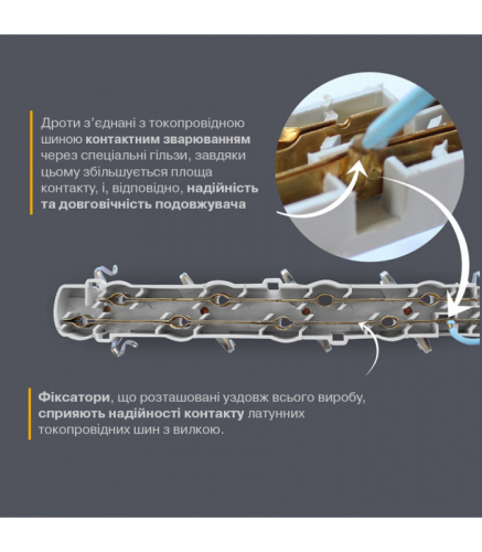 Подовжувач блоковий (ABS) ELECTRUM 5 розеток 5м з заземленням і вимикачем C-ES-1815