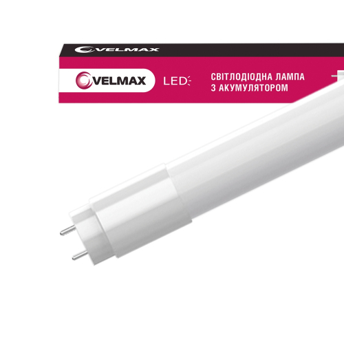 Світлодіодна LED лампа Velmax V-Т8-1865 T8 18W G13 6500K (скло) 120см з акумулятором 25-10-42