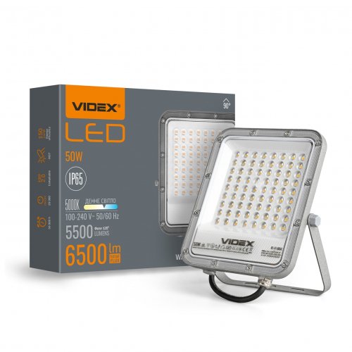 LED прожектор Videx Premium F2 50W 5000К VL-F2-505G