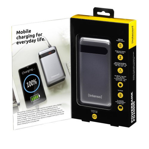 Портативний зарядний пристрій (повербанк) INTENSO 20000mAh QC3.0 ANTHRACITE PD20000 7332354
