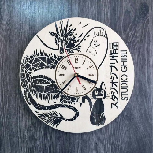 Часы круглые настенные из дерева 7Arts Студія Ґіблі CL-0225