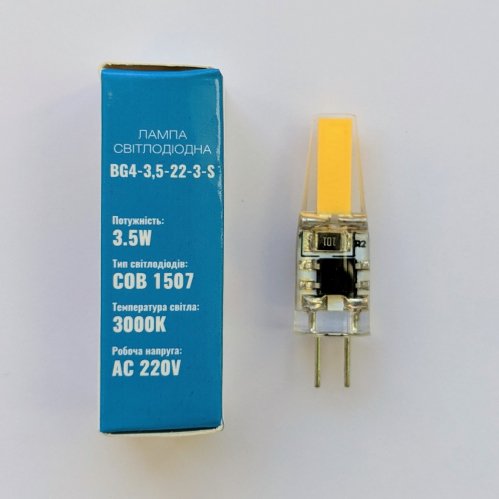 Світлодіодна лампа Biom G4 3,5W 220V 3000K