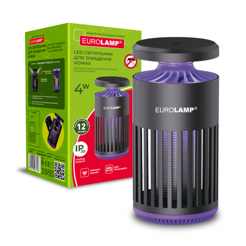 Світильник для знищення комах Eurolamp інсектицидний 4W IP20 з вентилятором MK-4W(LED/F)