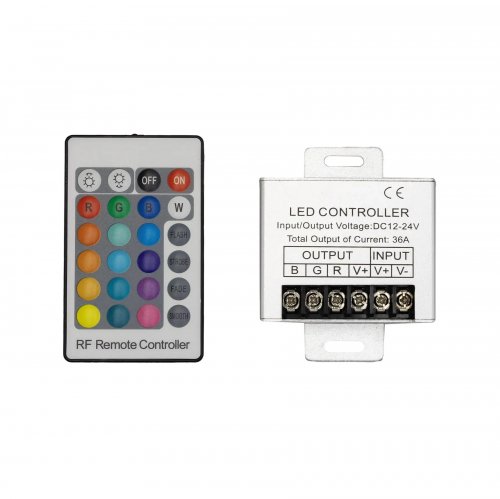 Контроллер Prolum RGB Радио RF 12-24V 36А (24 кнопки) с пультом 402053