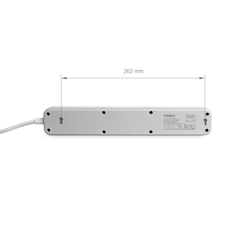 Подовжувач Videx ONCORD на 4 гнізда 16А USB + USB-C 3 метра з заземленням і кнопкою білий VF-PD43G1QC1PD-W