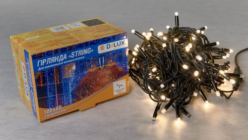 Led гирлянда DELUX STRING 100шт 2х5м теплый белый 90020903