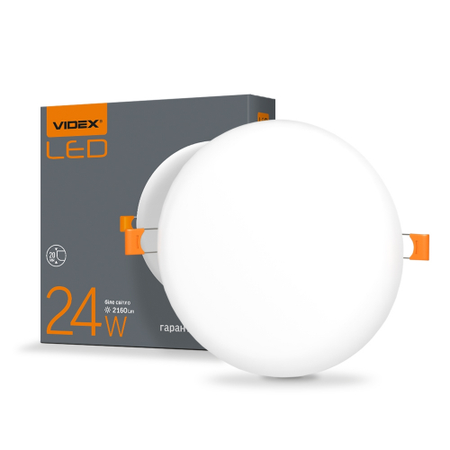 Точковий LED світильник безрамковий круглий Videx 24W 4100K VL-DLFR-244