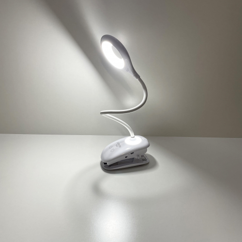 Настільна LED лампа акумуляторна Lebron L-TL-L-Clip-46 з нічником 5W 4100К біла 15-13-46