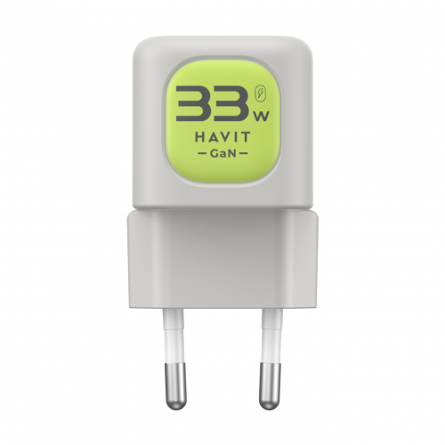Мережевий зарядний пристрій HAVIT GaN 33W USB-A+USB-C HV-UC230-GYGN