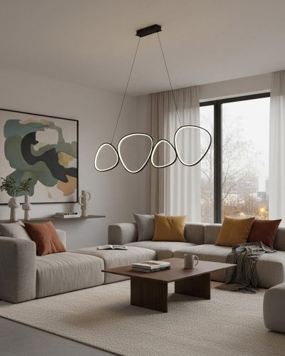 LED світильник підвісний Goldlux Petra 48W 4000K чорний 334046