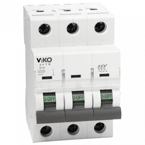 Автоматический выкл. VIKO 3P, 6A, 4,5kA (4VTB-3C06)