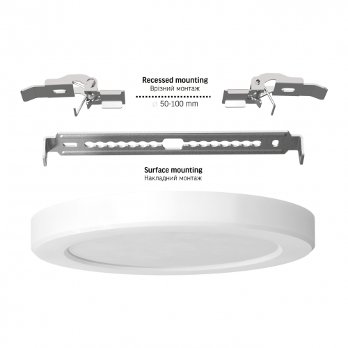 LED cветильник Videx DL6R 12W 3000-4000-6500K  встраиваемый круглый VL-DL6R-12CW