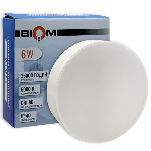 LED світильник накладний Biom 6W 5000К IP40 круглий білий NL-1-R6-W-5 25786