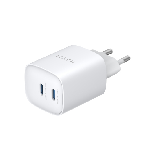 Мережевий зарядний пристрій HAVIT UC45 PD45W 2xUSB-C White HV-UC45-WH