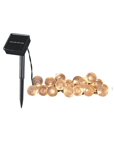 Вулична гірлянда на сонячній батареї Goldlux Bubble Glass Ledх20шт 2700K IP44 акумуляторна 329479