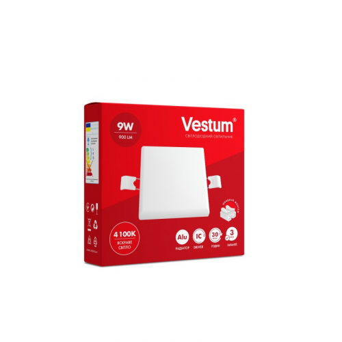 LED светильник Vestum квадрат "без рамки" 9W 4100К 891-01 1-VS-5602