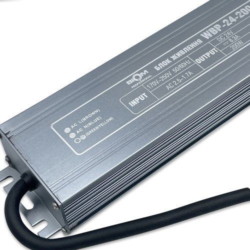 Блок живлення Biom Professional 200W 24V 8.3A IP67 WBP-24-200 27329