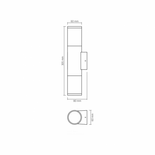 LED світильник архітектурний VIDEX AR092B 2xGU10 IP54 VL-AR092B