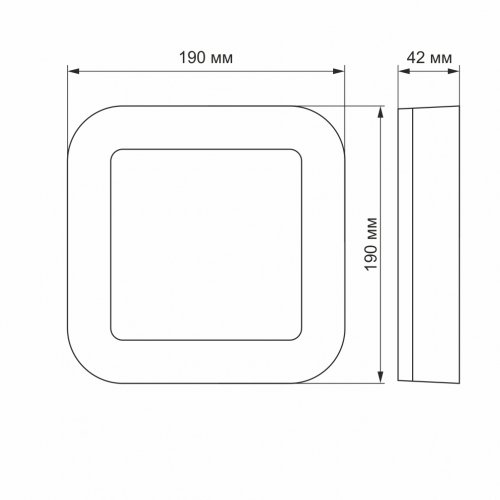 LED светильник квадрат ART VIDEX 15W 5000K IP65 (VL-BHFS-155)